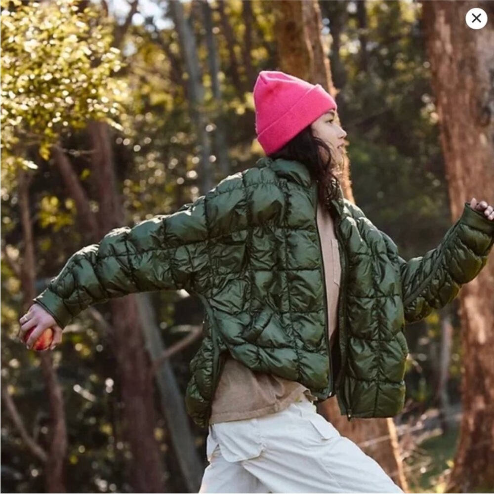 FP Movement by Free People Forest Olive Quilted Puffer Jacket